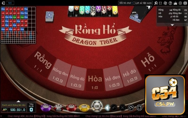 Casino C54 cung cấp hơn 50 bàn cược với nhiều trò chơi đánh bài hấp dẫn